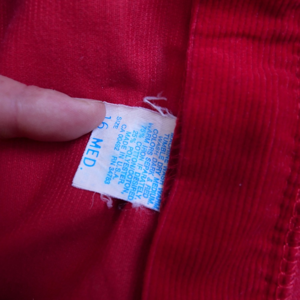 Vintage 80s union made Lee red corduroy high waisted slacks - Picture 3 of 8